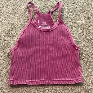 Free people Pink Ribbed Crop Top